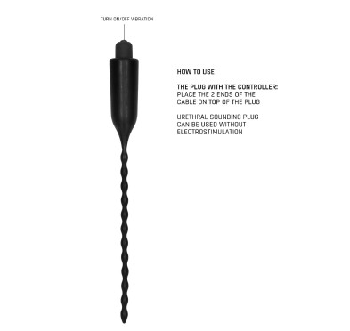 Elektrostymulator BDSM Vibrating Urethral Sounding - Black